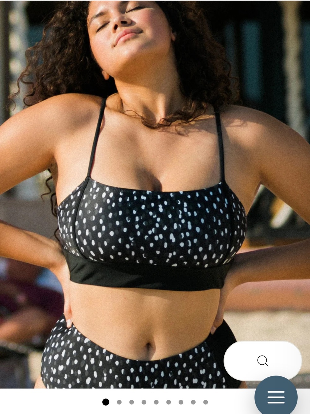nani Black & White Speckle High-Waist Bikini Set